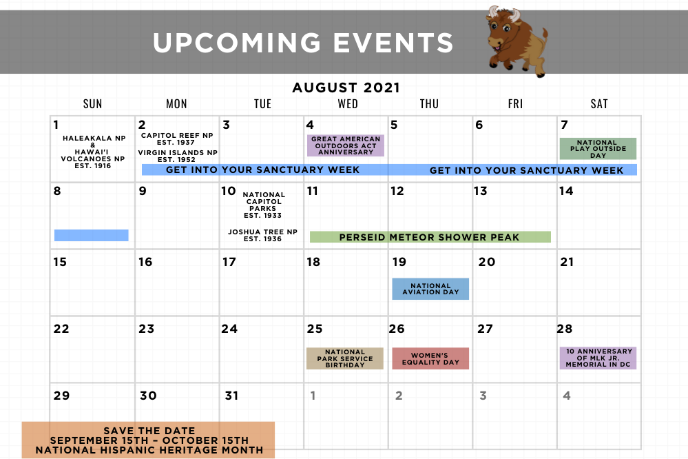 menu calendar august